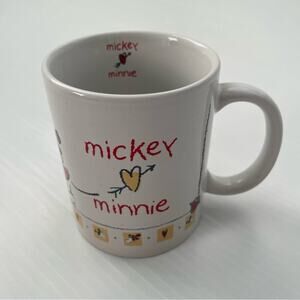 Vintage Mickey loves Minnie mug coffee cup with inside design